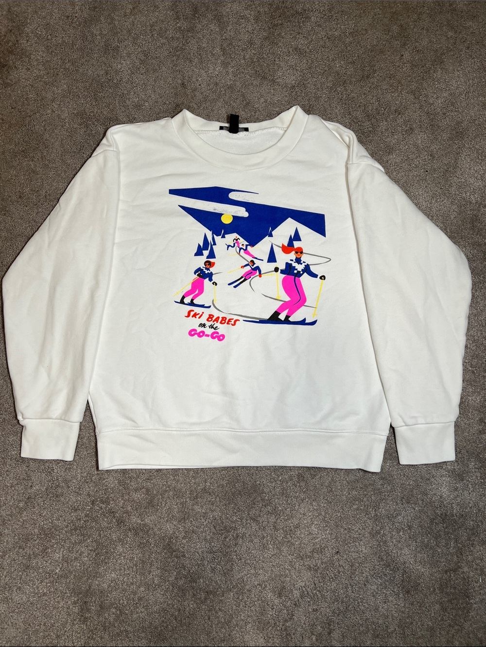 Virginie Morgand for J. Crew "Ski Babes" graphic sweatshirt Size Medium - Picture 1 of 5